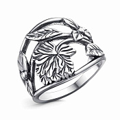 Кольцо Цветок из серебра

